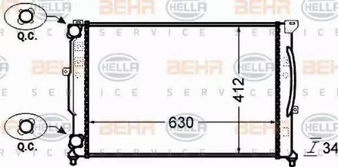 BEHR HELLA Service 8MK 376 766-354 - Radiator, mühərrikin soyudulması furqanavto.az