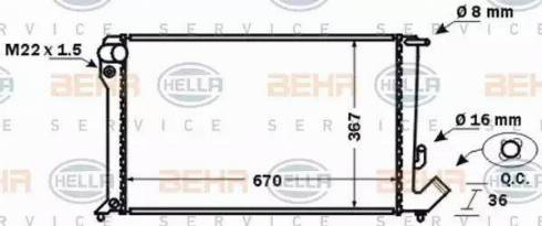 BEHR HELLA Service 8MK 376 767-011 - Radiator, mühərrikin soyudulması furqanavto.az