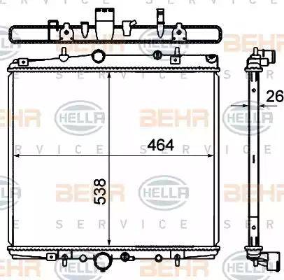 BEHR HELLA Service 8MK 376 767-111 - Radiator, mühərrikin soyudulması furqanavto.az