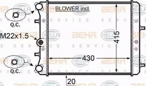 BEHR HELLA Service 8MK 376 704-601 - Radiator, mühərrikin soyudulması furqanavto.az