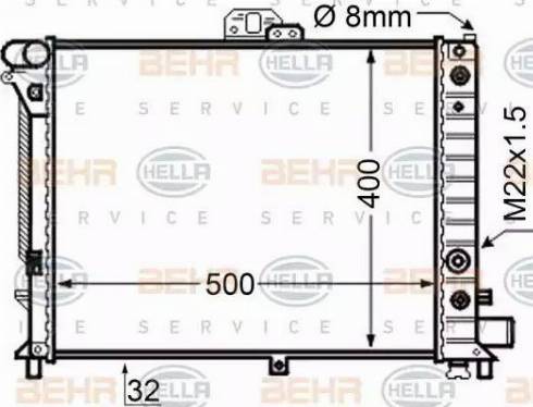 BEHR HELLA Service 8MK 376 705-611 - Radiator, mühərrikin soyudulması furqanavto.az