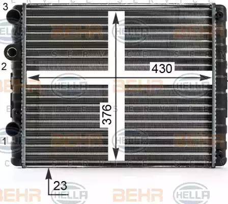 BEHR HELLA Service 8MK 376 700-694 - Radiator, mühərrikin soyudulması furqanavto.az