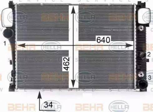 BEHR HELLA Service 8MK 376 700-614 - Radiator, mühərrikin soyudulması furqanavto.az