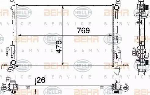 BEHR HELLA Service 8MK 376 701-581 - Radiator, mühərrikin soyudulması furqanavto.az