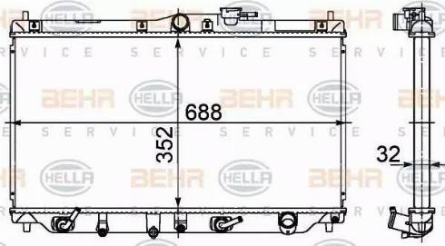 BEHR HELLA Service 8MK 376 708-311 - Radiator, mühərrikin soyudulması furqanavto.az