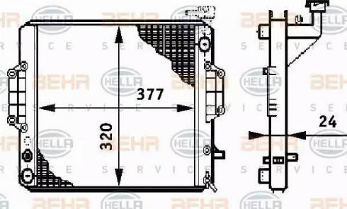 BEHR HELLA Service 8MK 376 708-721 - Radiator, mühərrikin soyudulması furqanavto.az