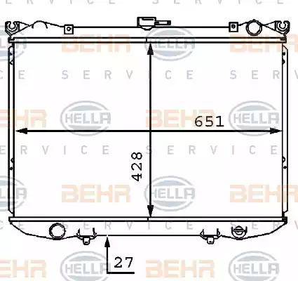 BEHR HELLA Service 8MK 376 707-521 - Radiator, mühərrikin soyudulması furqanavto.az