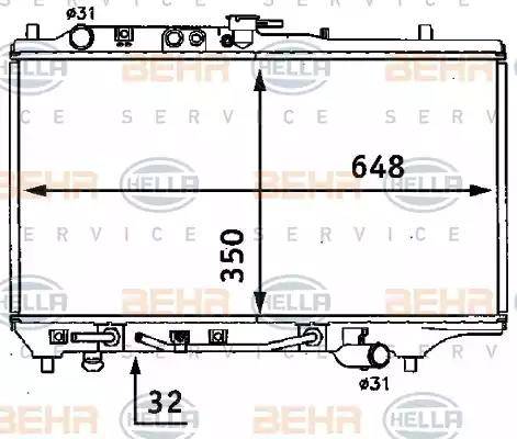 BEHR HELLA Service 8MK 376 707-671 - Radiator, mühərrikin soyudulması furqanavto.az