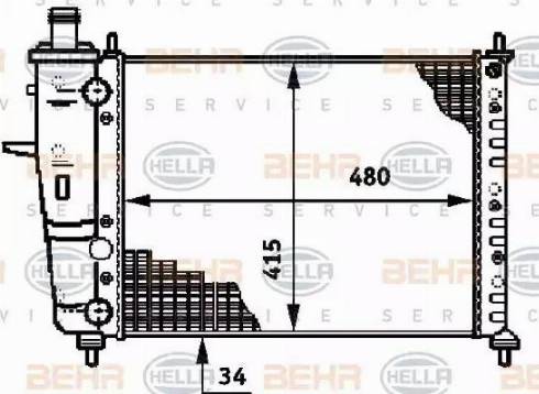 BEHR HELLA Service 8MK 376 719-551 - Radiator, mühərrikin soyudulması furqanavto.az