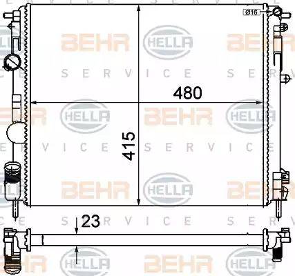 BEHR HELLA Service 8MK 376 719-691 - Radiator, mühərrikin soyudulması furqanavto.az