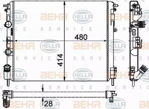 BEHR HELLA Service 8MK 376 719-671 - Radiator, mühərrikin soyudulması furqanavto.az