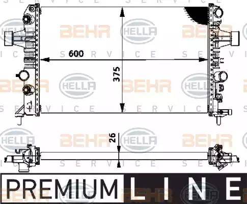 BEHR HELLA Service 8MK 376 719-061 - Radiator, mühərrikin soyudulması furqanavto.az