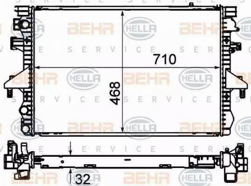 BEHR HELLA Service 8MK 376 719-184 - Radiator, mühərrikin soyudulması furqanavto.az