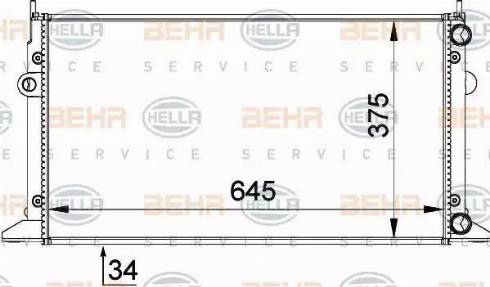 BEHR HELLA Service 8MK 376 719-711 - Radiator, mühərrikin soyudulması furqanavto.az