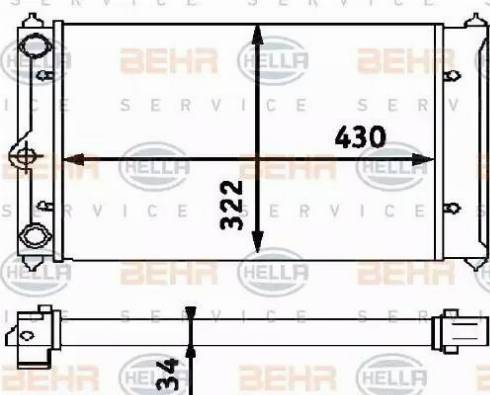 BEHR HELLA Service 8MK 376 714-661 - Radiator, mühərrikin soyudulması furqanavto.az