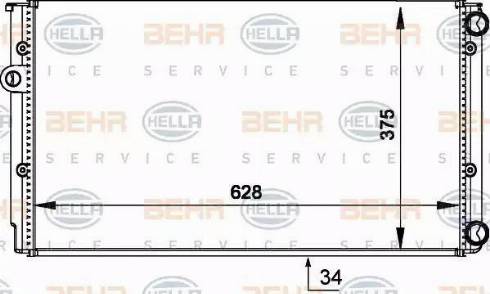 BEHR HELLA Service 8MK 376 714-044 - Radiator, mühərrikin soyudulması furqanavto.az