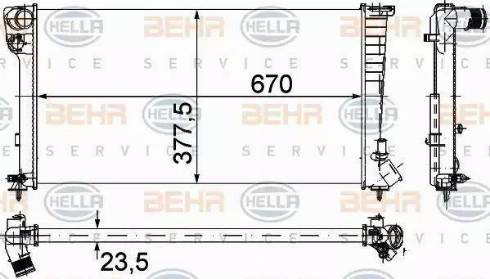 BEHR HELLA Service 8MK 376 715-524 - Radiator, mühərrikin soyudulması furqanavto.az