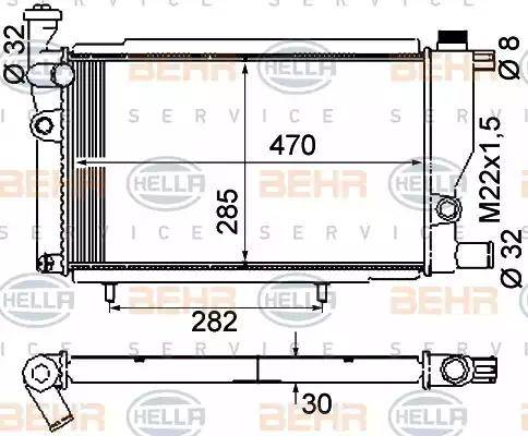 BEHR HELLA Service 8MK 376 715-384 - Radiator, mühərrikin soyudulması furqanavto.az