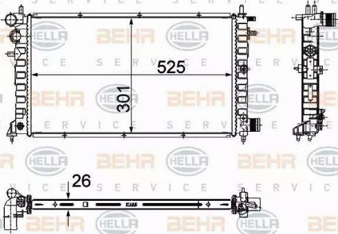 BEHR HELLA Service 8MK 376 716-461 - Radiator, mühərrikin soyudulması furqanavto.az