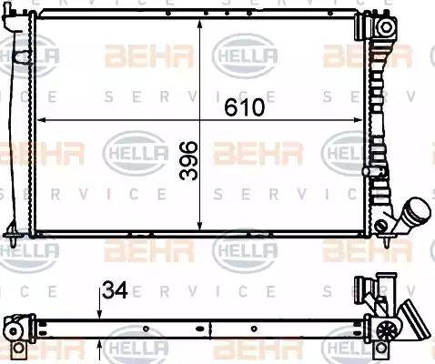 BEHR HELLA Service 8MK 376 716-501 - Radiator, mühərrikin soyudulması furqanavto.az