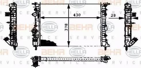 BEHR HELLA Service 8MK 376 716-164 - Radiator, mühərrikin soyudulması furqanavto.az