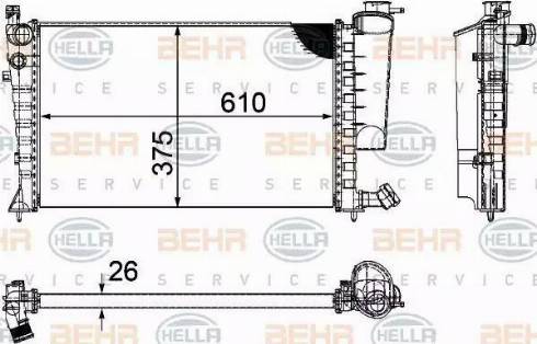 BEHR HELLA Service 8MK 376 710-264 - Radiator, mühərrikin soyudulması furqanavto.az