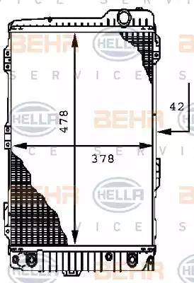 BEHR HELLA Service 8MK 376 711-581 - Radiator, mühərrikin soyudulması furqanavto.az