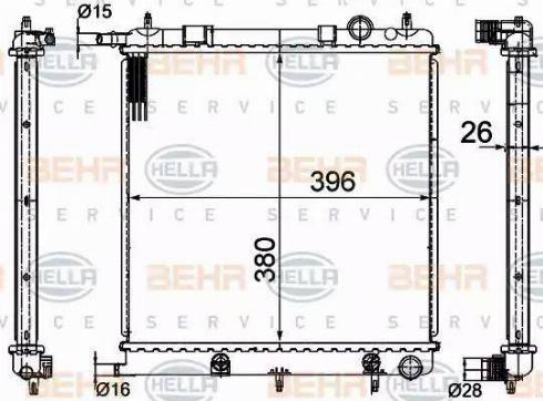 BEHR HELLA Service 8MK 376 718-621 - Radiator, mühərrikin soyudulması furqanavto.az