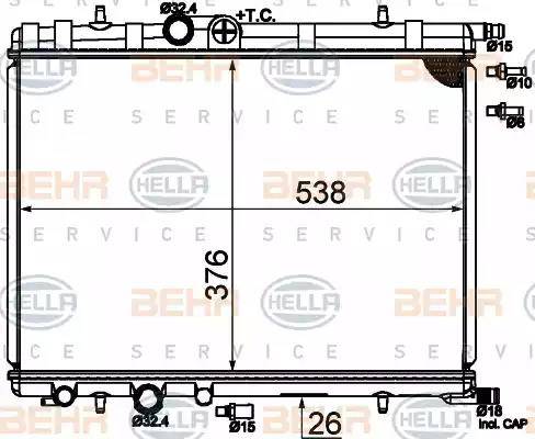 BEHR HELLA Service 8MK 376 718-054 - Radiator, mühərrikin soyudulması furqanavto.az