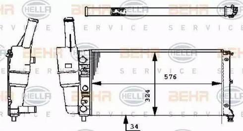 BEHR HELLA Service 8MK 376 713-544 - Radiator, mühərrikin soyudulması furqanavto.az