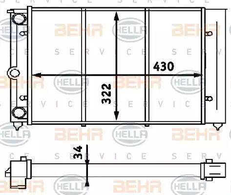 BEHR HELLA Service 8MK 376 713-321 - Radiator, mühərrikin soyudulması furqanavto.az