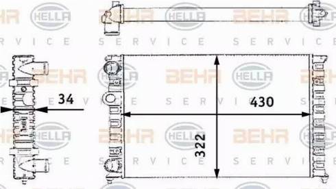 BEHR HELLA Service 8MK 376 713-744 - Radiator, mühərrikin soyudulması furqanavto.az