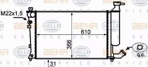 BEHR HELLA Service 8MK 376 717-171 - Radiator, mühərrikin soyudulması furqanavto.az