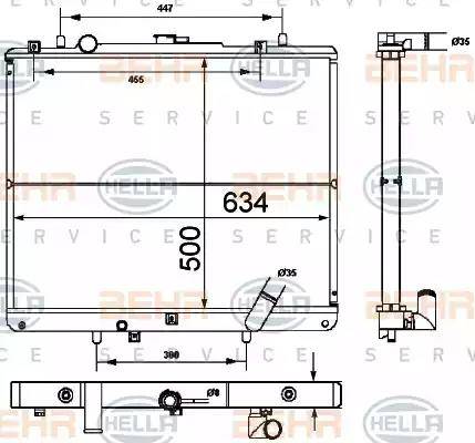 BEHR HELLA Service 8MK 376 787-111 - Radiator, mühərrikin soyudulması furqanavto.az