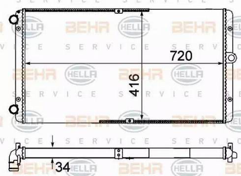 BEHR HELLA Service 8MK 376 735-001 - Radiator, mühərrikin soyudulması furqanavto.az