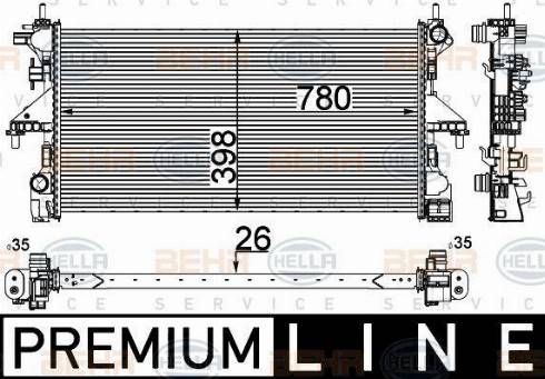 BEHR HELLA Service 8MK 376 733-561 - Radiator, mühərrikin soyudulması furqanavto.az