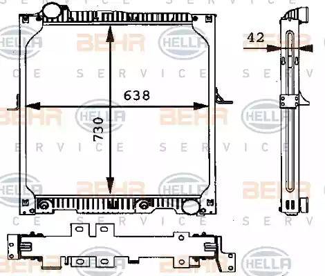 BEHR HELLA Service 8MK 376 721-321 - Radiator, mühərrikin soyudulması furqanavto.az