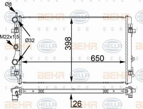 BEHR HELLA Service 8MK 376 775-594 - Radiator, mühərrikin soyudulması furqanavto.az