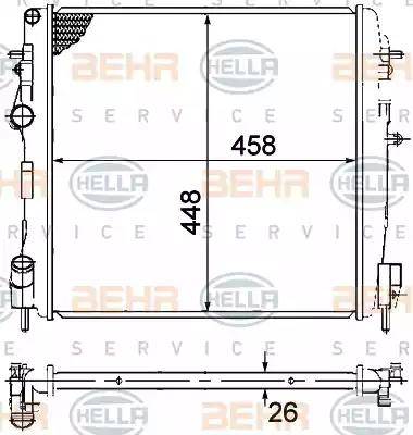 BEHR HELLA Service 8MK 376 771-791 - Radiator, mühərrikin soyudulması furqanavto.az