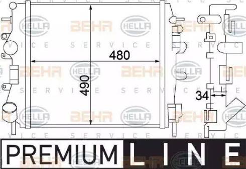 BEHR HELLA Service 8MK 376 772-001 - Radiator, mühərrikin soyudulması furqanavto.az