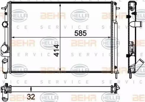 BEHR HELLA Service 8MK 376 772-011 - Radiator, mühərrikin soyudulması furqanavto.az