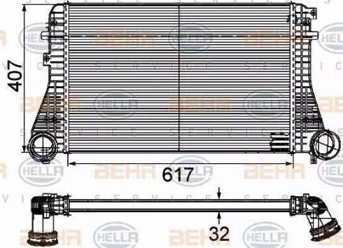 BEHR HELLA Service 8ML 376 746-201 - Intercooler, şarj cihazı furqanavto.az