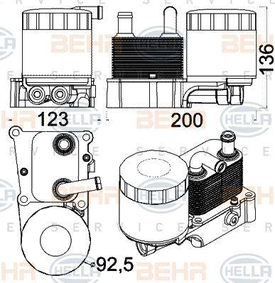 BEHR HELLA Service 8MO 376 797-071 - Yağ soyuducu, mühərrik yağı furqanavto.az