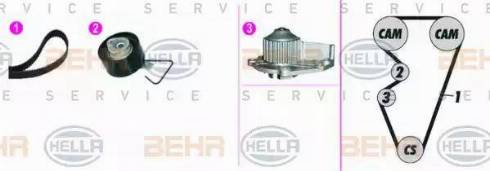 BEHR HELLA Service 8MP 376 816-821 - Su Pompası və Vaxt Kəməri Dəsti furqanavto.az