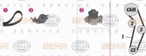 BEHR HELLA Service 8MP 376 813-841 - Su Pompası və Vaxt Kəməri Dəsti furqanavto.az