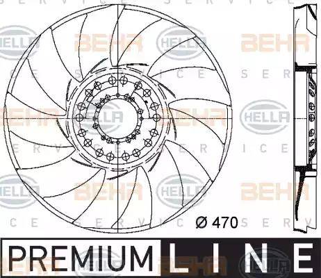 BEHR HELLA Service 8MV 376 733-241 - Fan Təkəri, mühərrikin soyudulması furqanavto.az