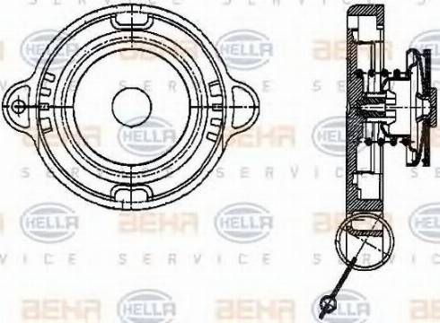 BEHR HELLA Service 8MY 376 742-001 - Mühürləmə qapağı, radiator furqanavto.az