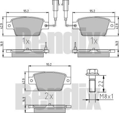 BENDIX 510900 - Əyləc altlığı dəsti, əyləc diski furqanavto.az