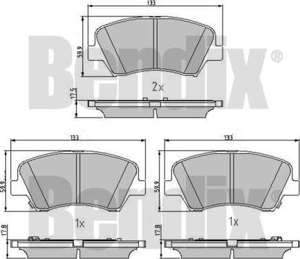 BENDIX 510980 - Əyləc altlığı dəsti, əyləc diski furqanavto.az