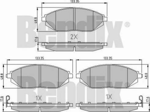 BENDIX 510924 - Əyləc altlığı dəsti, əyləc diski furqanavto.az